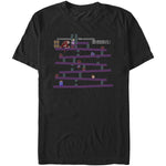Vintage Nintendo Donkey Kong arcade level pixel art graphic tee on black shirt