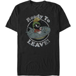 Vintage distressed Marvin the Martian cartoon t-shirt featuring Ready To Leave slogan and UFO artwork
