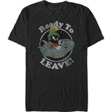 Vintage distressed Marvin the Martian cartoon t-shirt featuring Ready To Leave slogan and UFO artwork