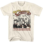 officially licensed Cheers Drink 'Til natural t-shirt