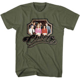 officially licensed Cheers framed cast photo military green t-shirt