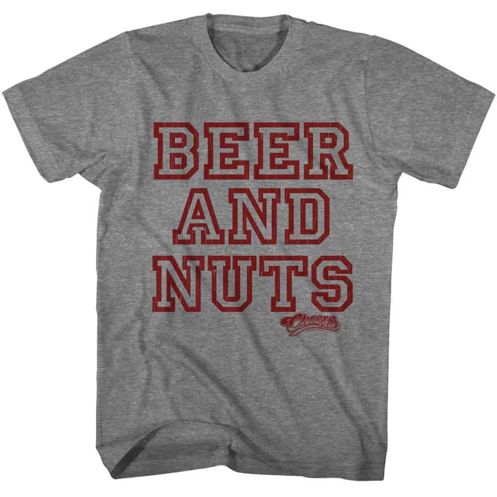 officially licensed Cheers Beer and Nuts graphite heather t-shirt