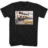officially licensed Cheers bar street view black t-shirt