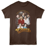 officially licensed Cheers cast group shot dark chocolate t-shirt