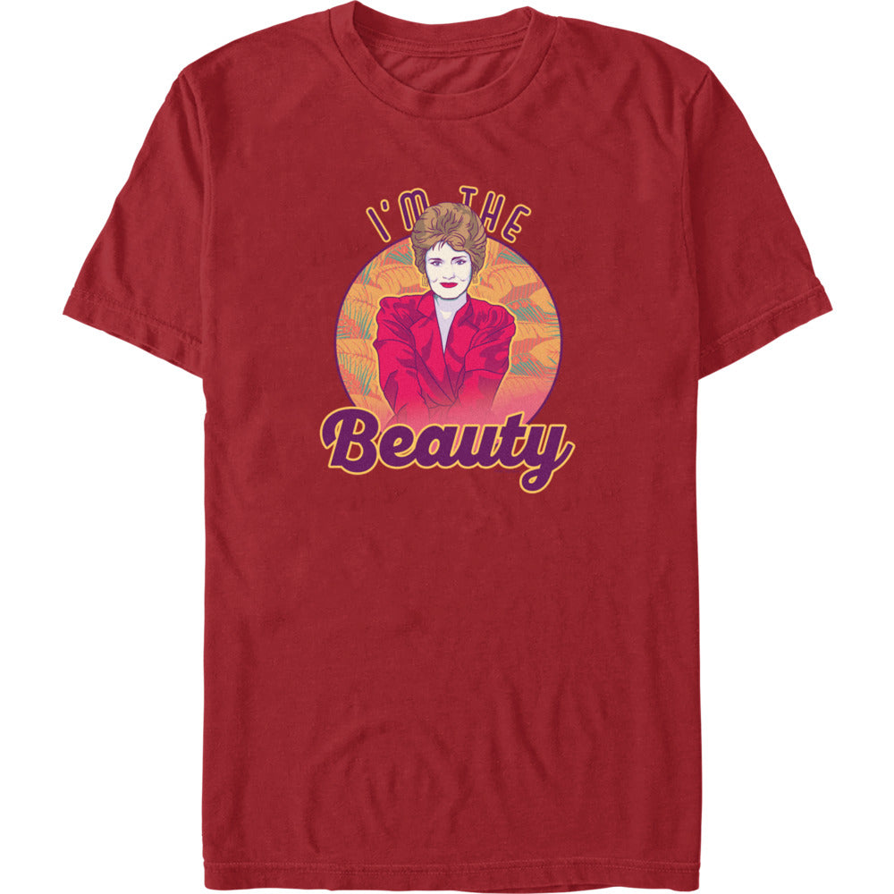 Retro Blanche Devereaux graphic tee with pastel tropical artwork and funny Golden Girls slogan