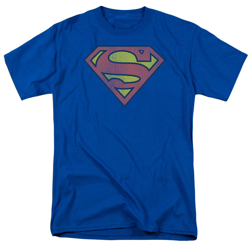 DC/RETRO SUPES LOGO DISTRESSED Superman T-Shirt in Black