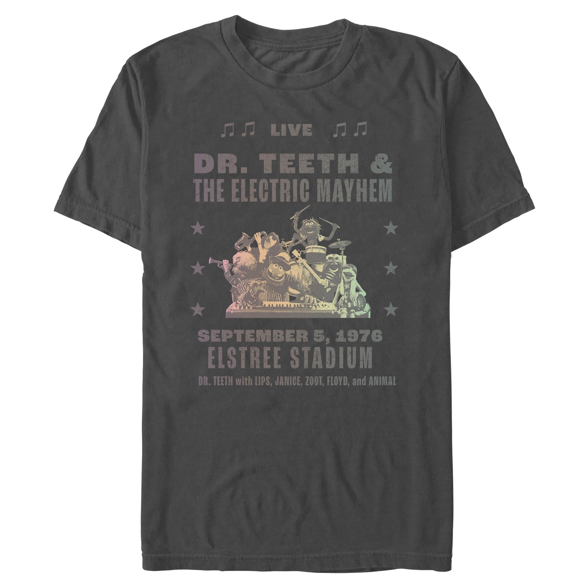 Muppets Live Teeth Charcoal graphic t-shirt