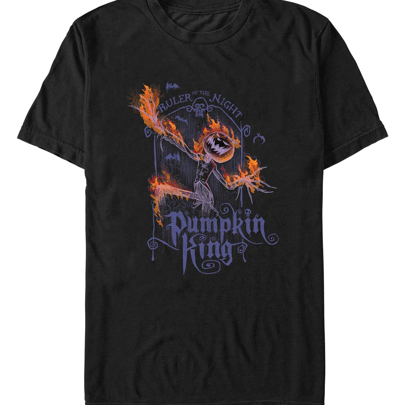 officially licensed The Nightmare Before Christmas Pumpkin King Flames T-Shirt tee