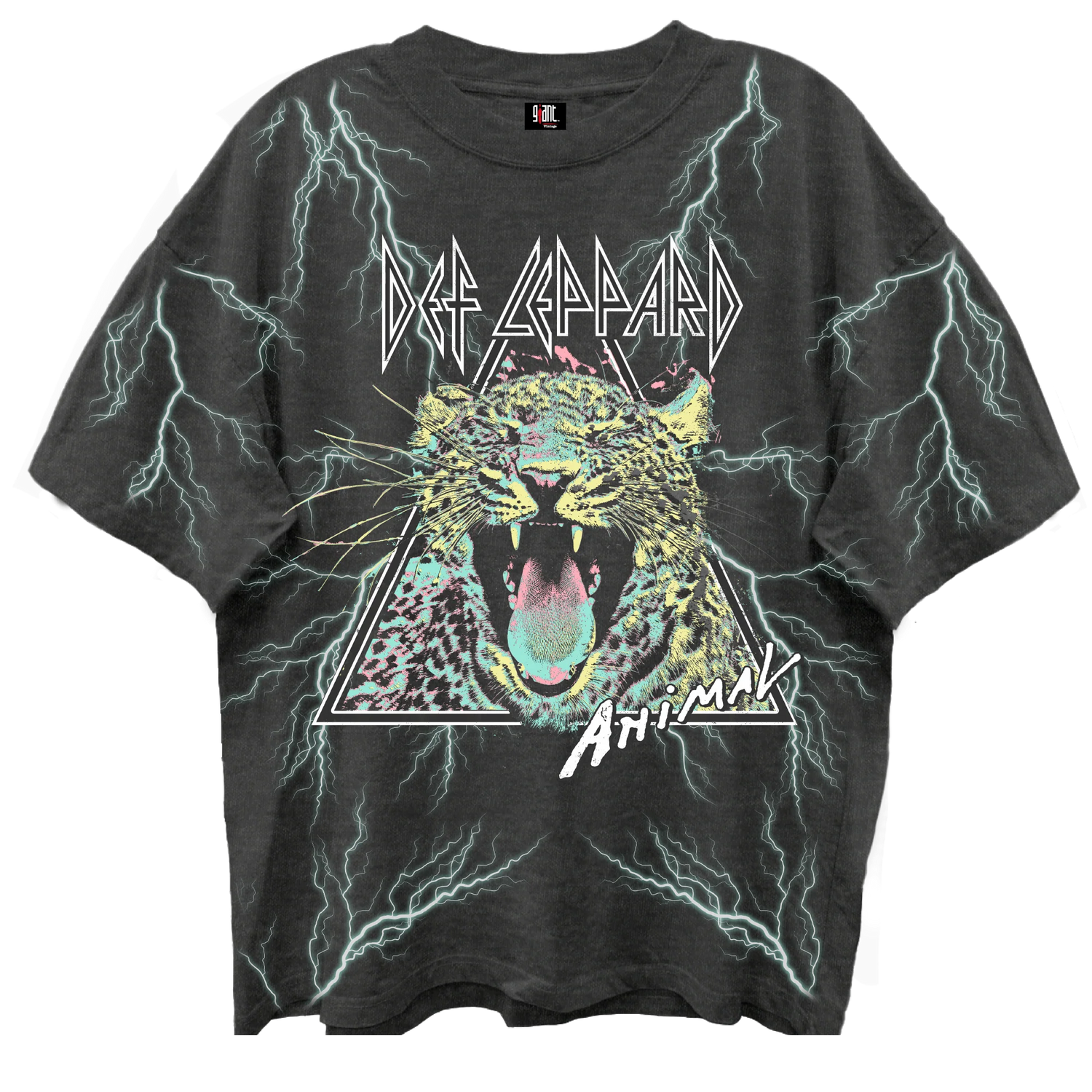 Def Leppard Animal All Over Print Vintage Black T-Shirt