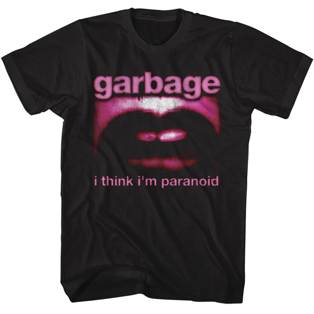 officially licensed Garbage Paranoid Mouth Black T-Shirt tee