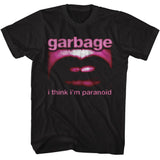 officially licensed Garbage Paranoid Mouth Black T-Shirt tee