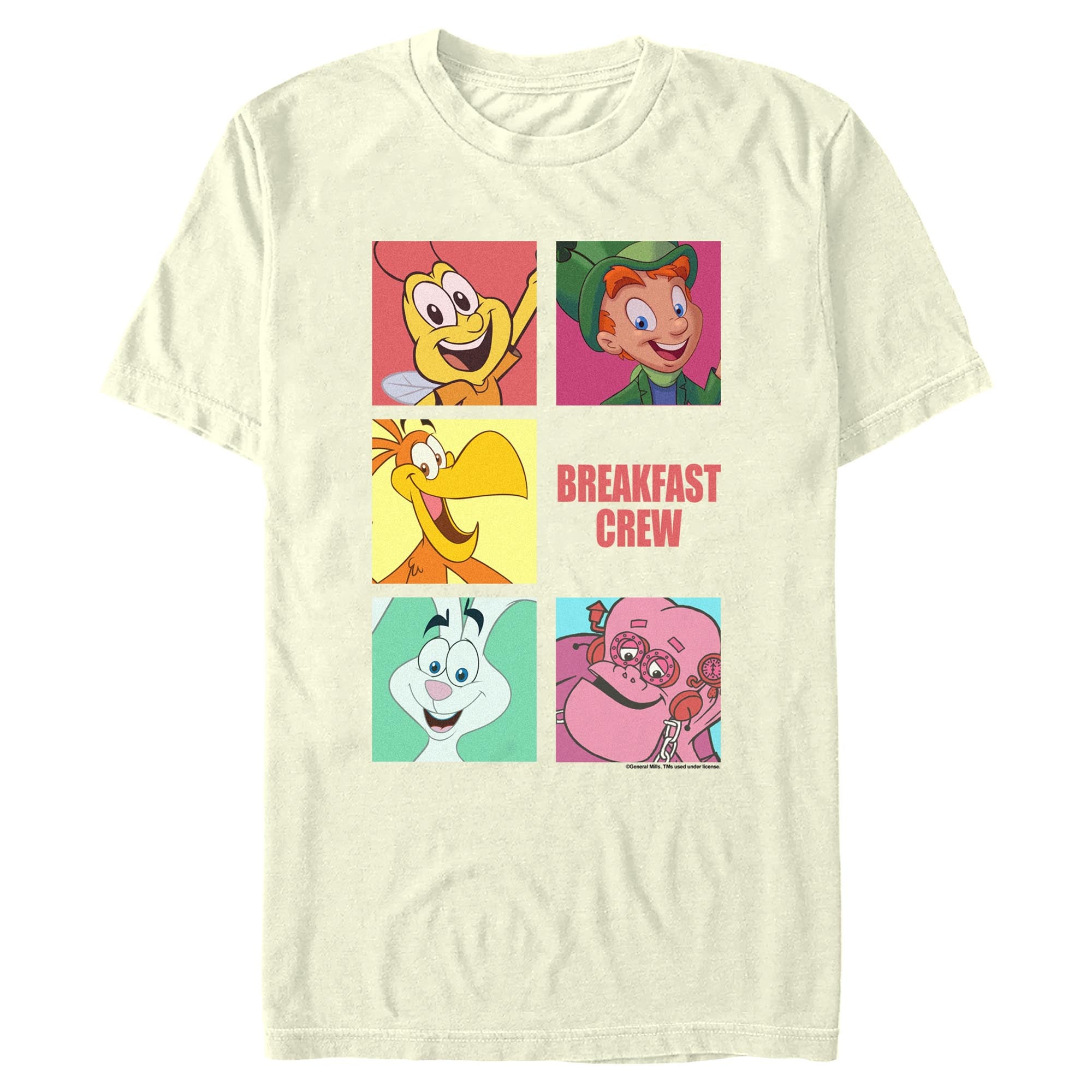 Multi-Franchise Breakfast Blocks Natural graphic t-shirt