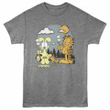 Garfield Roasting Marshmallows T-Shirt officially licensed Garfield camping graphic tee