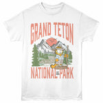 Garfield Grand Teton Hike T-Shirt officially licensed Garfield hiking graphic tee