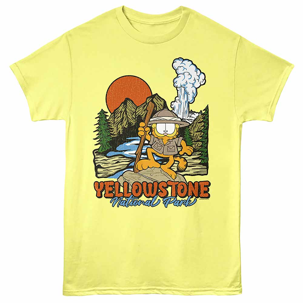 Garfield on Rock T-Shirt officially licensed Garfield outdoor graphic tee