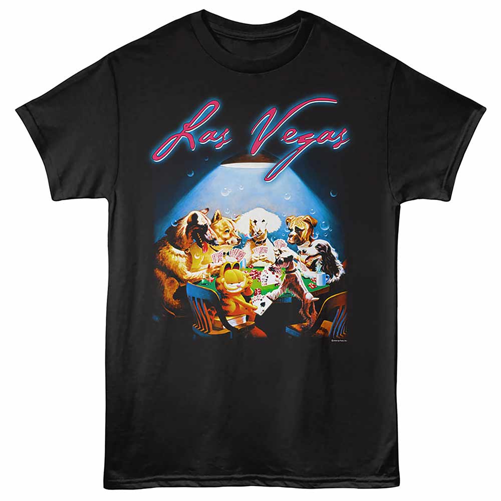 Garfield Vegas Poker T-Shirt officially licensed Garfield poker graphic tee