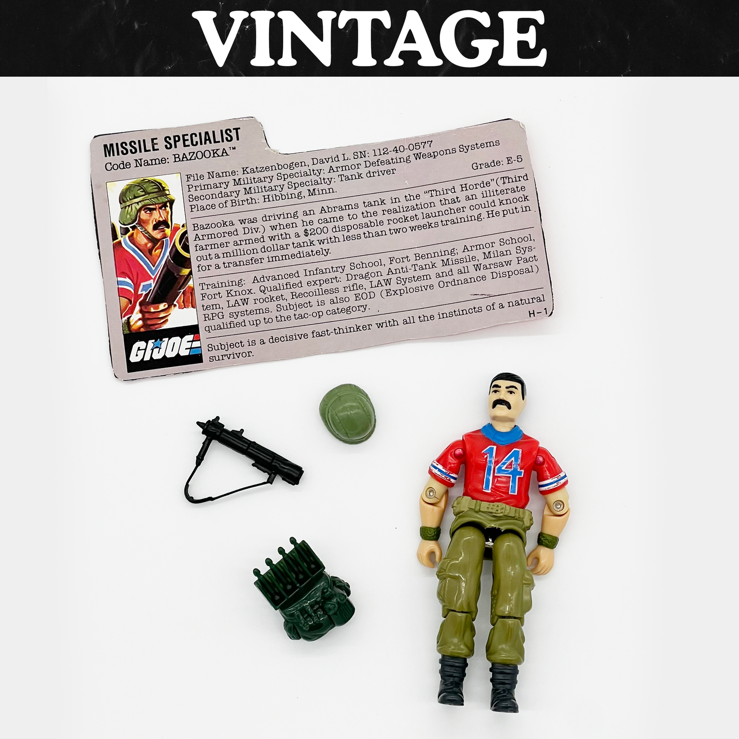 Vintage GI Joe Bazooka Action Figure