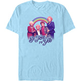 Vintage style Golden Girls cast shirt with rainbow artwork and inspirational quote