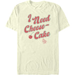 Retro Golden Girls cheesecake graphic tee featuring vintage style lettering and cherry icon