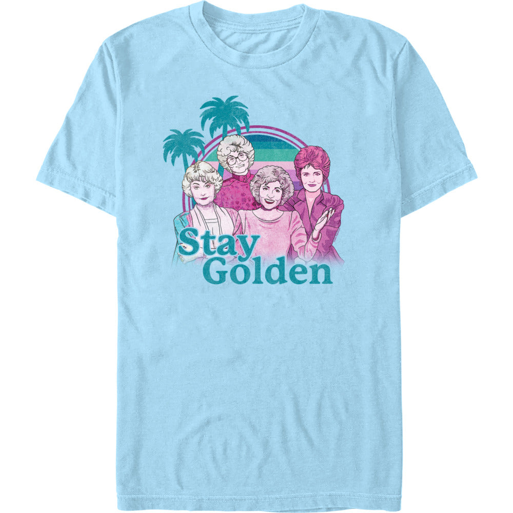 Retro Golden Girls graphic tee with pastel neon style design and tropical Miami vibes