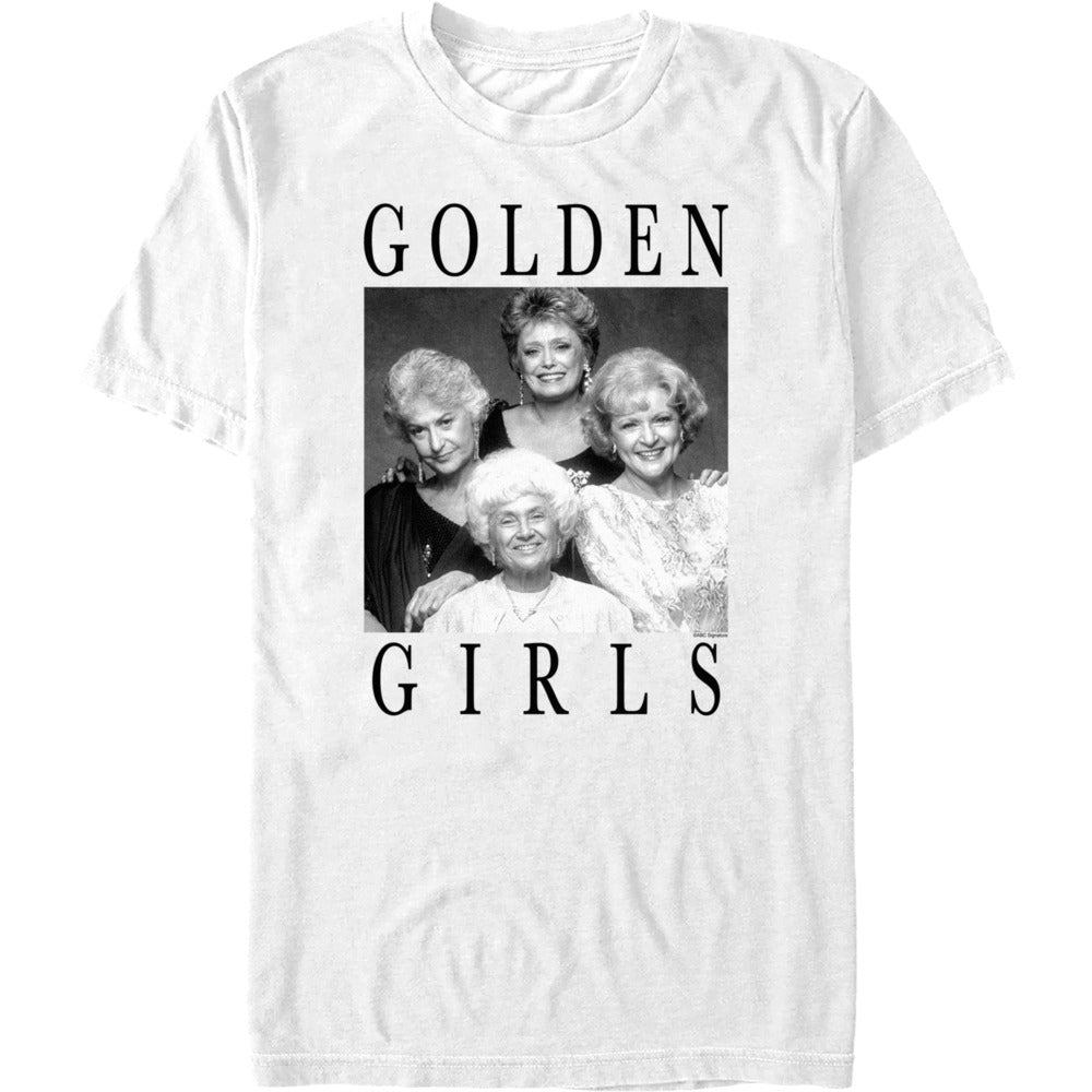 Vintage style Golden Girls cast photo shirt with minimalist retro typography