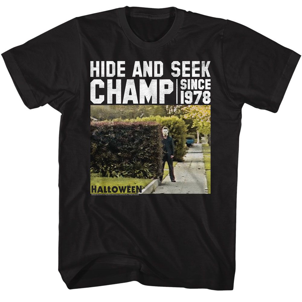 officially licensed Halloween Hide and Seek Bushes T-Shirt tee