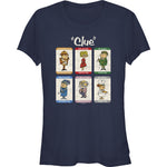 Clue Retro Character Boxup Navy graphic t-shirt