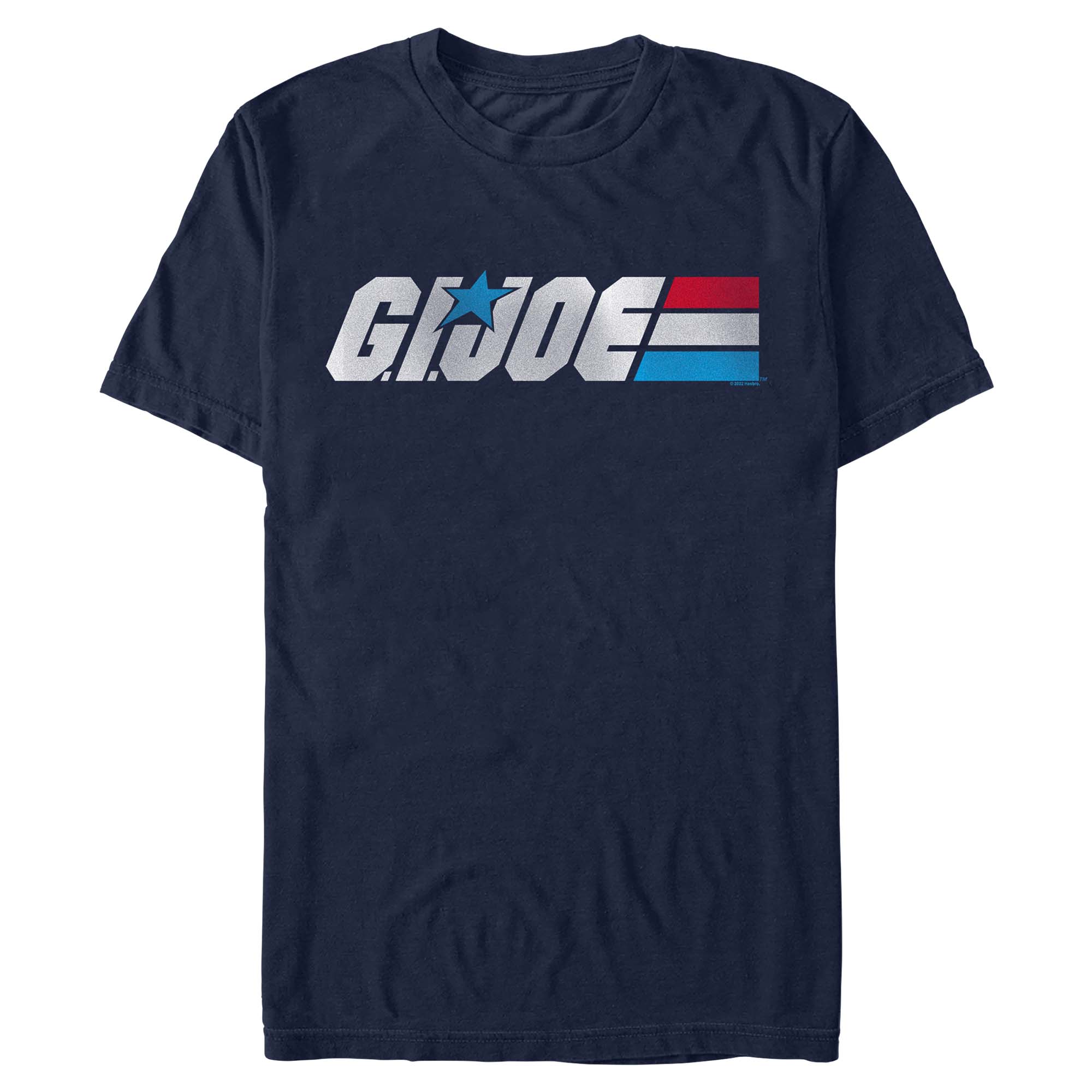 Navy blue G.I. Joe T-shirt featuring the classic red white and blue G.I. Joe logo graphic across the chest