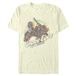 Natural colored G.I. Joe Snake Eyes graphic T-shirt featuring distressed vintage ninja action artwork