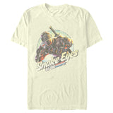 Natural colored G.I. Joe Snake Eyes graphic T-shirt featuring distressed vintage ninja action artwork