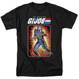 Black t-shirt featuring G.I. Joe’s Cobra Commander in vintage explosive action artwork with the G.I. Joe logo above.