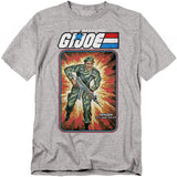 Heather gray t-shirt featuring G.I. Joe’s Stalker Ranger in vintage explosive action artwork with the G.I. Joe logo above.