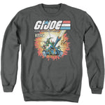 G.I. Joe A Real American Hero battle crewneck sweatshirt featuring classic 1980s team artwork on charcoal gray
