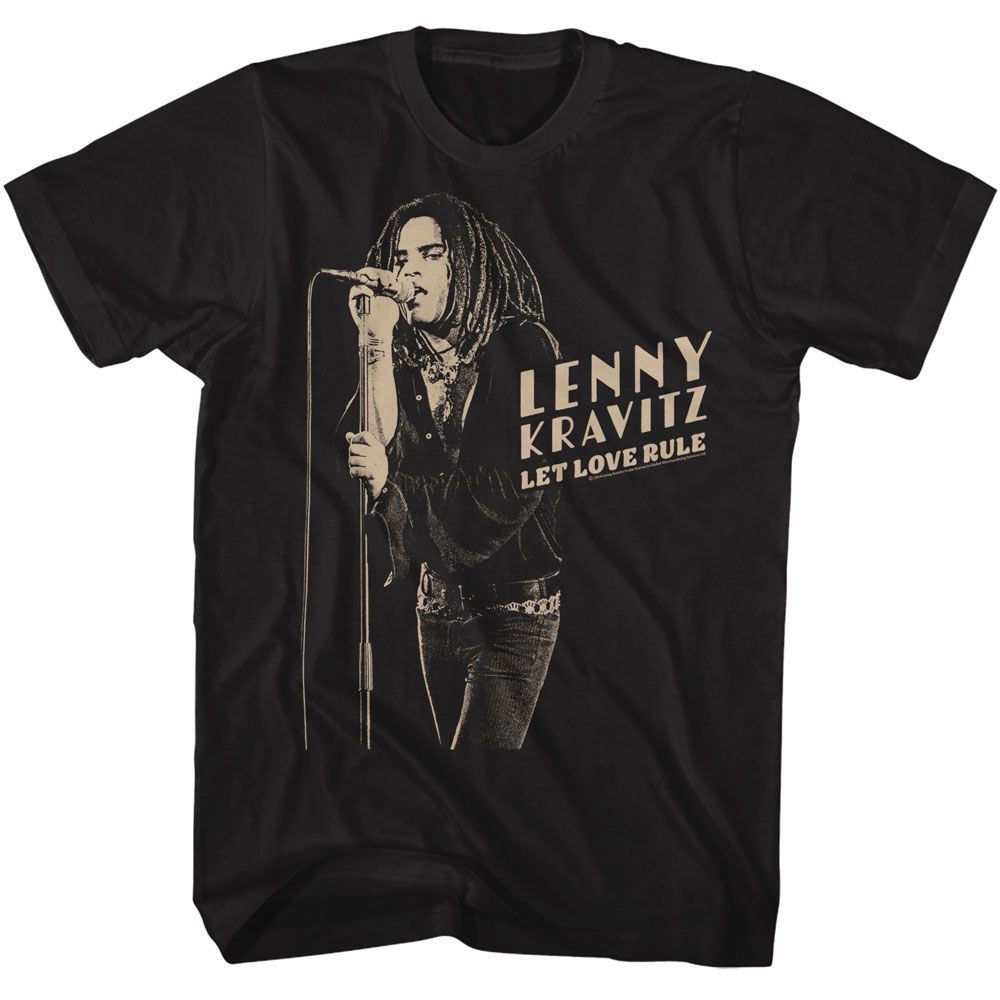 officially licensed Lenny Kravitz Stark Microphone T-Shirt tee
