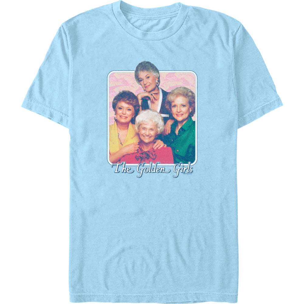 Retro Golden Girls cast portrait graphic tee featuring Dorothy Blanche Rose and Sophia