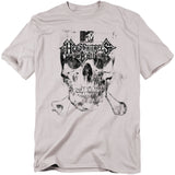 Gray t-shirt with a skull and crossbones design featuring MTV and Megadeth logos on a white background.
