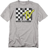 Gray t-shirt with MTV logo on a white background