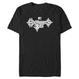 Black MTV Headbangers Ball T-shirt featuring the iconic white gothic logo graphic across the chest