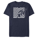 MTV Bright Checkered MTV Logo graphic t-shirt Navy
