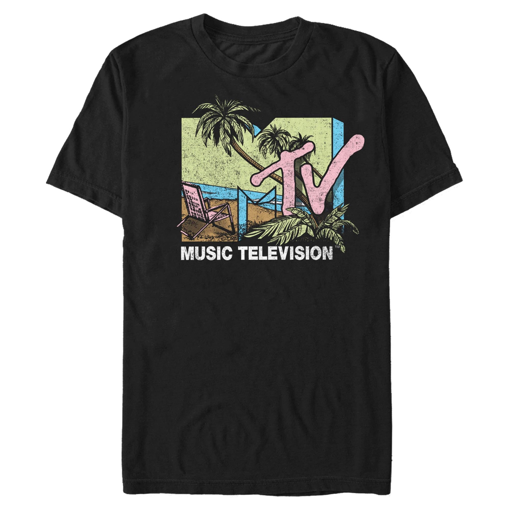 MTV Pop Beach Pkt graphic t-shirt Black