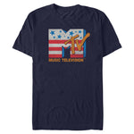 MTV Stars And Stripes Logo graphic t-shirt Navy