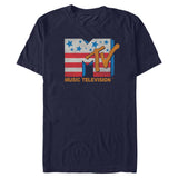 MTV Stars And Stripes Logo graphic t-shirt Navy