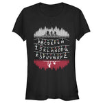 Stranger Things Alphabet Lights Black graphic t-shirt
