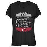 Stranger Things Alphabet Lights Black graphic t-shirt