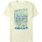 Vintage TMNT pizza lover t-shirt with distressed retro cartoon artwork on natural cream tee