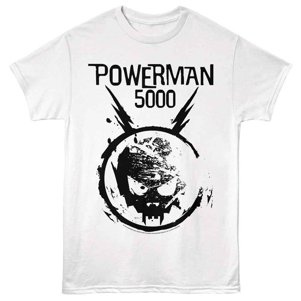 officially licensed Powerman 5000 Space Skull Logo White T-Shirt tee