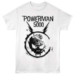 officially licensed Powerman 5000 Space Skull Logo White T-Shirt tee