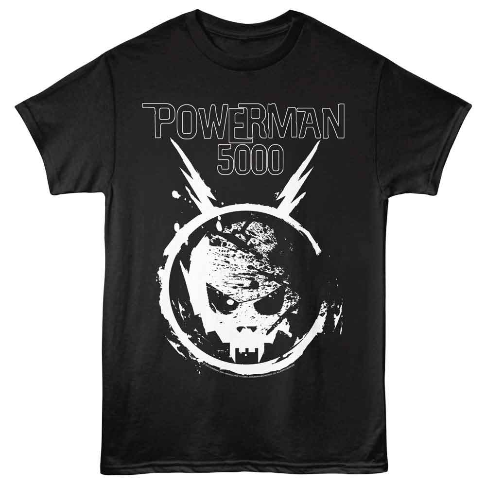 officially licensed Powerman 5000 Space Skull Logo Black T-Shirt tee