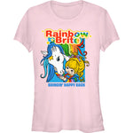 Rainbow Brite Bringin Happy Back Light Pink graphic t-shirt