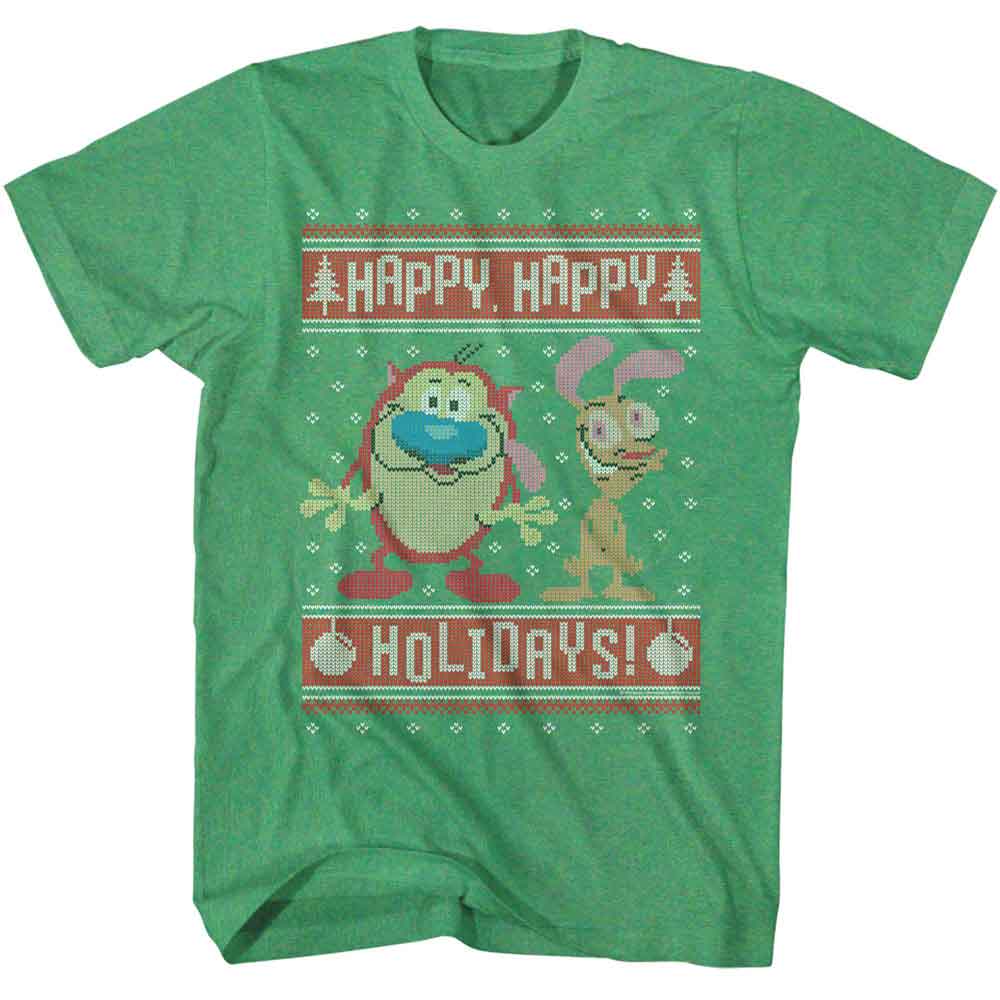 Ren and Stimpy Happy Happy Holidays T-Shirt officially licensed graphic tee